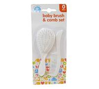 Baby Supreme Quality 2 Piece Soft Bristle Brush and Comb Set - White