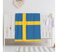 Baby Swedish Flag Printed Blanket, Soft and Comfortable, 30 x 40 inch Size, Suitable for Cribs, naps or Daycare.