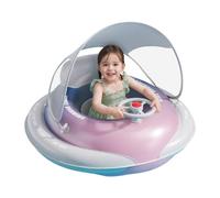 Baby Swim Float - Pool Seat Toy, Toddler Float | Inflatable Ring with Canopy and Loud Trumpet, Anti-Rollover Design for Sun Protection, Water Play, Beach or Garden Pool Fun, 10-20kg