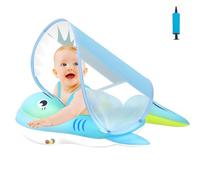 Baby Swimming Float 6-12-18-36 Months with UPF50+ Sun Canopy & Safety Bottom Support | Inflatable Pool Float for Newborns 3-36 Months | Adjustable Seat, Secure Swim Ring for Toddlers