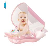 Baby Swimming Float 6-12-18-36 Months with UPF50+ Sun Canopy & Safety Bottom Support | Inflatable Pool Float for Newborns 3-36 Months | Adjustable Seat, Secure Swim Ring for Toddlers