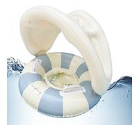 Baby Swimming Float | Baby Float with Canopy | Foldable Swimming Ring | Inflatable Floats for Age 0-4 Years | Seat Swim Ring Retro Floating Sunshade Toys for Outdoor Backyard Garden