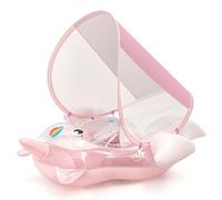 Baby Swimming Float, Baby Inflatable Pool Float with Sun Canopy Seat for 6-36 Months, Baby Girl Inflatable Baby Swimming Ring Pool Float for Infant Toddler Kids 1-3 Years (Pink Unicorn)