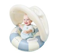 Baby Swimming Float, Baby Swimming Float Inflatable with Sun Canopy, Foldable Inflatable Swim Ring Retro Safety Seat Floating Sunshade Toys for Backyard Outdoor Garden
