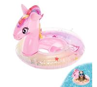 Baby Swimming Float for Children, Inflatable Pink Zebra Pool Float Swimming Ring with Safety Seat and Handle, Fun Water Toy Accessories for Age 1-4 Year Old Baby Infants Boys Girls Summer Training