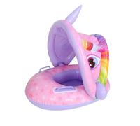 Baby Swimming Float Inflatable Baby Pool Float with Canopy Baby Floats for Swimming 0 12 Months Toddler Pool Float with Removable Sunshade for Kids Boys Girls 1-6 Years (Pink)