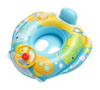 Baby Swimming Float, Inflatable Baby Pool Float with Safety Seat, Cute Baby Swimming Ring with Steering Wheel & Handles, Toddler Swim Ring for Girls Boys 2-6 Years, Beach, Pool, Bathtub, Blue