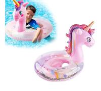 Baby Swimming Float - Unicorn Inflatable Pool Float Ring with Seat & Handles, Safe Baby Float for 1-5 Years, Toddler Swim Ring with Backrest, Baby Pool Float for Summer Water Fun & Swim Training