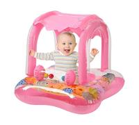 Baby Swimming Float with Canopy | inflatable Swim Ring with Safety Seat | Inflatable Kids Pool Float with Toys | PVC Toddler Pool Swimming Floatfor infantstoddler 60x60x48CM