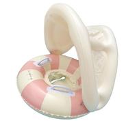 Baby Swimming Float With Sun Canopy, Inflatable Baby Pool Float Babies Swimming Ring Inflatable Sun Protection Swim Ring Foldable Floating Safety Seat For Kids Boys Girls