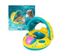 Baby Swimming Pool Ring Inflatable Pool Canopy for 6-36 Months Babies
