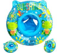 Baby Swimming Ring Float, Inflatable Baby Pool Float, Swimming Pool Bathing Accessories for Children, Helps Age of 3-36 Months Learn to Kick & Swim Float - Frog