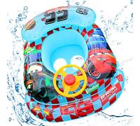 Baby Swimming Ring Float, Lightning Racing Inflatable Swimming Pool Float with Seat, Baby Pool Float with Baby Safety Seat and Handle for Babies for Baby/Kid 5-36 Months