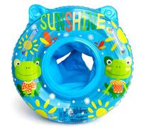 Baby Swimming Ring Pool Float, Inflatable Baby Pool Float, Newborn Baby Learn to Swim Inflatable Trainer, for Toddlers Kids 6-36 Months and Swim Training - Blue (Frog)