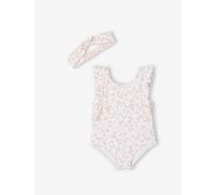 Baby swimsuit and band for head accessories for hair set ecru