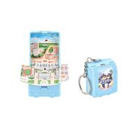 Baby Swing Blue 3D Folding Bomb Book Mini Schoolbag Mini Beach Keychain Puzzle Three Layer Decompression Toy Desktop Ornaments Baby Gym (A, 7x6x5cm)