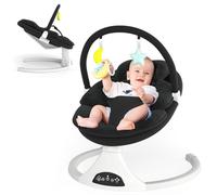 Baby Swing for Infants to Toddler| Portable Infant Swing with Remote Control, Rocker for Newborn with 5 Speeds, 3-Point Harness,3 Seat Positions for Baby Boy Girl (Black)