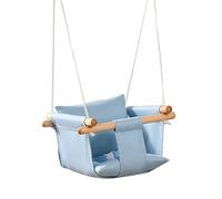 Baby Swing, Indoor Children's Swing, Wooden Swing for Children, Swing for Door Frame, Swing, Toddler Swing from 1 Year for Children's Room (Blue)