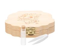 Baby Teeth Keepsake Box Wooden Deciduous Teeth Storage | My First Tooth, Beige Dragon Pattern, Holds Foetal Hair, Children Keepsake Use