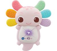 Baby Teether Sensory Toy Pink Axolotl Lights Melodies Silicone Textured Infant