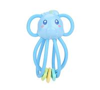 Baby Teether Toy Animal Cute Blue Elephant TPU Hand Shake Bell Toddler Chewing Toys 0-2 Years Old (Elephant)