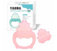 Baby Teether Toys,Water Fillable Freezable Baby Teething Relief,Chill Teether for Babies 0-3-6-12-24 Months, Cools & Massages Sore Gums,No Chill Handle,BPA-Free Silicone Teething Toys (Pink)