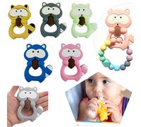 Baby Teethers Chew Set, 2X Random Colors Teethers for Babies 0+ Months, Newborn Infant Teething Set, Freezer Safe Silicone Toodler Teether, Travel Gift Frozen Teething for Babies