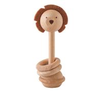 Baby Teething Rattle, Wooden Rattle for Baby Wooden Teether for Baby Montessori Chew Toys Early Educational Toys Gifts for Newborn Boy Girl