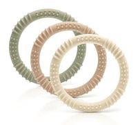 Baby Teething Ring BPA Free Silicone Set of 3 Soft Sensory Teething Toy New Does Relieve Gums Gift Newborn Girl Boy Ergonomic Bite Rings