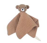 Baby Teething Towel Feeding Bib Soft Security Towel Cute Cotton Burp Cloth Infant Shower Gift Knitted Bear Sleep Toy Cotton Comforter Blanket Soft Newborn Sleep Toy