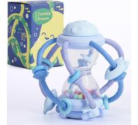 Baby Teething Toy & Rattle by Jumble Dream - BPA-Free Teether Silicone Sensory Toy for Babies - 0-12 Months Infant Toy - Soft, Safe, Travel-Friendly -Baby Essential Gift Jumble Jiggle