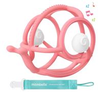 Baby Teething Toys n Rattles for Babies 3-12 Months with Pacifier Clip, Mombella Snail Teether with Rattle Sounds, Silicone Infant Teething Toy 6 Month Old, Great Newborn Toy for Boys Girls, Rose