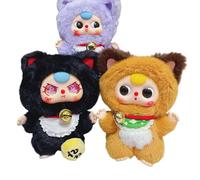 Baby Three Billionaire Cat Series Plush Pendant, Mini Portable Soft Keychain, Random Cute Collection Pendant Plush Keychain, Fashionable Christmas Birthday Party Gift