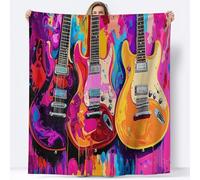 Baby Throw Blanket (39 × 51 inch), Super Soft & Cosy Fleece in Multicolor - Warm Snuggy modern musical instrument electric guitar Flannel Blanket for Bed Couch and Travel