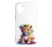 Baby Tiger Farbspritzer - Tier Kunst - für Sie und Ihn Case for iPhone 16 Plus