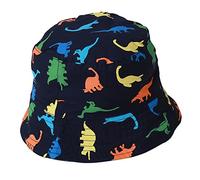 Baby Toddler Childrens Blue Boys Girls Lightweight Dinosaur Patterned Soft Round Bucket Sun Hat (2-3 Years)