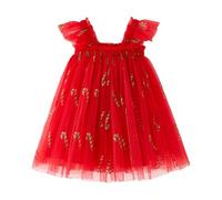Baby Toddler Clothes Girl Christmas Outfit,Bowknot Long Sleeve Princess Dresses Fancy Dress For Teens Head Bands Xmas Outfit Elf Costume Kids Winter Party Hats (D#Watermelon Red,3-4 Years)