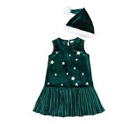 Baby Toddler Clothes Girl Christmas Outfit,Christmas Children's Fancy Dress Dresses For Girls Green First Outfit Mini Miss Santa Costume Clothing Sets Pink Hat (Green #1,2-3 Years)
