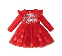 Baby Toddler Clothes Girl Christmas Outfit,Red Long Sleeve Princess Plush Trim Xmas Party Dress For Kids Outfit Mini Miss Santa Costume 12-18 Months Luxury Hat (Red,2-3 Years)