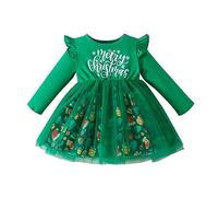 Baby Toddler Clothes Girl Christmas Outfit,Red Long Sleeve Princess Plush Trim Xmas Party Dress For Kids Outfit Mini Miss Santa Costume 12-18 Months Luxury Hat (Green,12-18 Months)