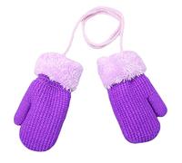 Baby Toddler Furry Winter Gloves Cold Weather Warm Knit Magic Mittens On String Kids Insulated Snow Warm Gloves with Fleece Lining for Baby Girls Boys 0-3 Years Gift