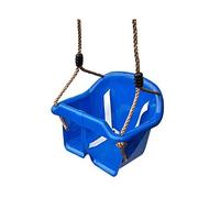 BABY TODDLER GARDEN PLASTIC SAFE SWING SEAT FOR CHILDRENS CLIMBING FRAME PLAYHOUSE WITH ROPES HANGING BUCKET SAFE STRAPS DIY PLAYGROUND * FROM HAPPY PLAYGROUNDS (BLUE)