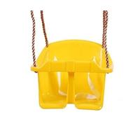 BABY TODDLER GARDEN PLASTIC SAFE SWING SEAT FOR CHILDRENS CLIMBING FRAME PLAYHOUSE WITH ROPES HANGING BUCKET SAFE STRAPS DIY PLAYGROUND * FROM HAPPY PLAYGROUNDS (YELLOW)