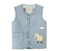 Baby Toddler Girls Boys Vest Soft Waistcoat Lightweight Vests Sleeveless Jacket Jacket Cotton Vest Spring Winter 0-4 Years C-Blue 0-3 Months