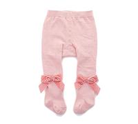 Baby Toddler Girls Tights Rib Knit Pantyhose with Velvet Bows Chritsmas Valentine's Day Leggings Pants Infant Stockings (X Pink, 1-2 Years)