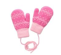 Baby Toddler Gloves On String Cute Winter Warm Knitted Magic Mittens Lined Fleece Thermal Mittens Gifts for Kids 2 3 4 5 Y