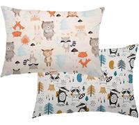 Baby Toddler Pillowcase, 2 Pack 100% Soft Cotton Cot Bed Pillow Pair Cases for Boys Girls Bedding, Kids Pillow Covers 40 x 60cm, Travel Small Pillow Pillowcase with Envelope Closure