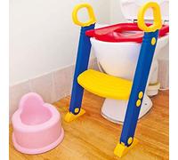 Baby Toddler Toilet Ladder Step | Potty Training Toilet Seat | Foldable Toilet Training Ladder | Gripper Handles for Support, Stability and Confidence