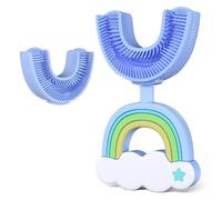 Baby&Toddler Toothbrush 2-6 Years, U-Shaped 360° Silicone Toothbrush for Kids, Chewable Soft Bristles, Full Mouth Cleaning, Includes 1 Brush + 1 Head (Blue)