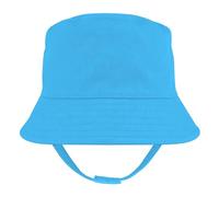 Baby Togs Baby Sun Hat with Chin Strap, 100% Cotton Sun Hat, Plain Summer Bucket Hat with Sun Protection for Baby and Toddler Boys and Girls 0 Months to 4 Years Electric Blue 3-6 Months